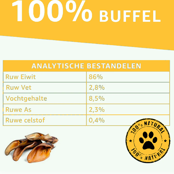 Knapperige Buffeloren – 100% Natuurlijke kauwsnack